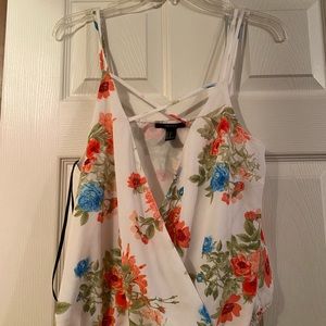 Floral white crop top.